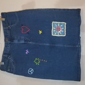 Ralph Lauren Jeans Co. Embroidery Denim Skirt
